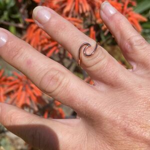 925 Sterling Silver Rose Gold Wave Ring